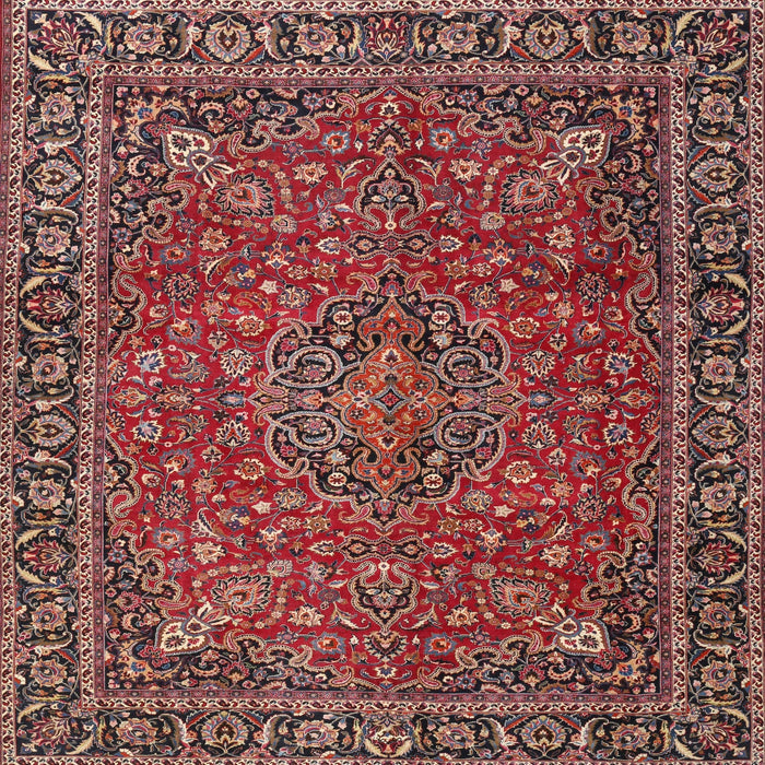 Round Machine Washable Traditional Saffron Red Rug, wshtr3671