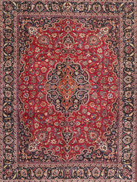 Machine Washable Traditional Saffron Red Rug, wshtr3671