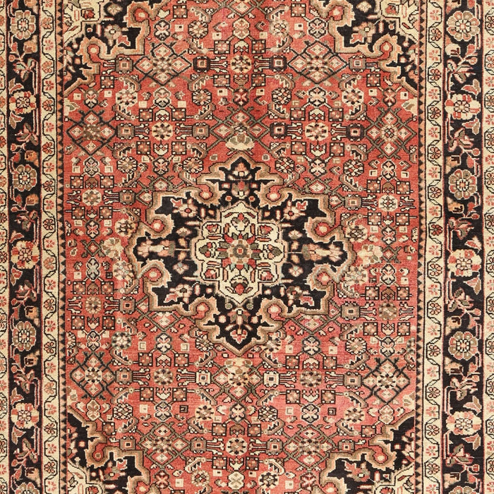 Machine Washable Traditional Saffron Red Rug, wshtr3674