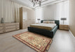 Traditional Brown Red Persian Rug in a Bedroom, tr3675