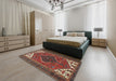 Traditional Dark Almond Brown Persian Rug in a Bedroom, tr3676