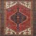 Round Machine Washable Traditional Dark Almond Brown Rug, wshtr3676