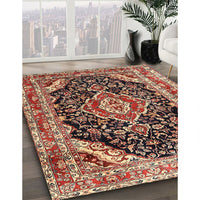 Traditional Saffron Red Medallion Rug, tr3677