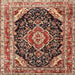 Square Traditional Saffron Red Medallion Rug, tr3677