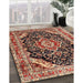 Traditional Saffron Red Medallion Rug in Family Room, tr3677