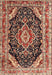 Machine Washable Traditional Saffron Red Rug, wshtr3677