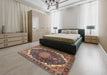 Machine Washable Traditional Camel Brown Rug in a Bedroom, wshtr3678