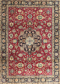 Machine Washable Traditional Saffron Red Rug, wshtr3679