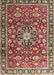 Machine Washable Traditional Saffron Red Rug, wshtr3679