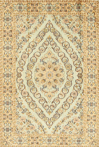 Machine Washable Traditional Khaki Gold Rug, wshtr367