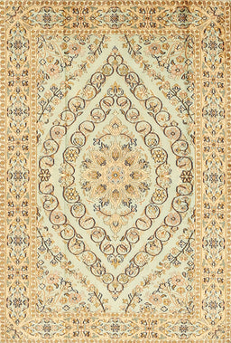 Machine Washable Traditional Khaki Gold Rug, wshtr367