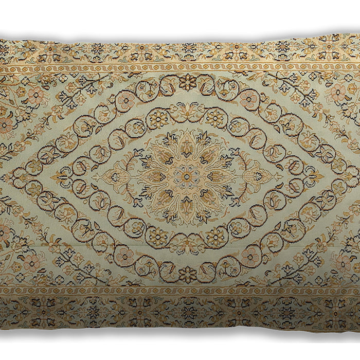 Traditional Classic Rectangular Khaki Gold Lumbar Throw Pillow, 13 inch by 19 inch, lbtr367