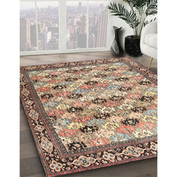 Traditional Reddish Brown Persian Rug in Family Room, tr3680