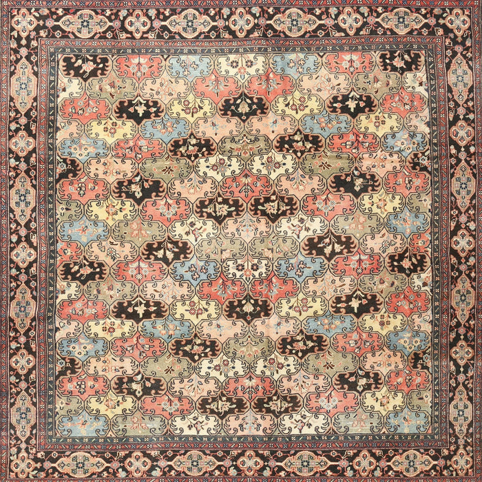 Square Traditional Reddish Brown Persian Rug, tr3680