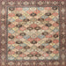 Round Machine Washable Traditional Sepia Brown Rug, wshtr3680