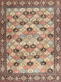 Machine Washable Traditional Sepia Brown Rug, wshtr3680