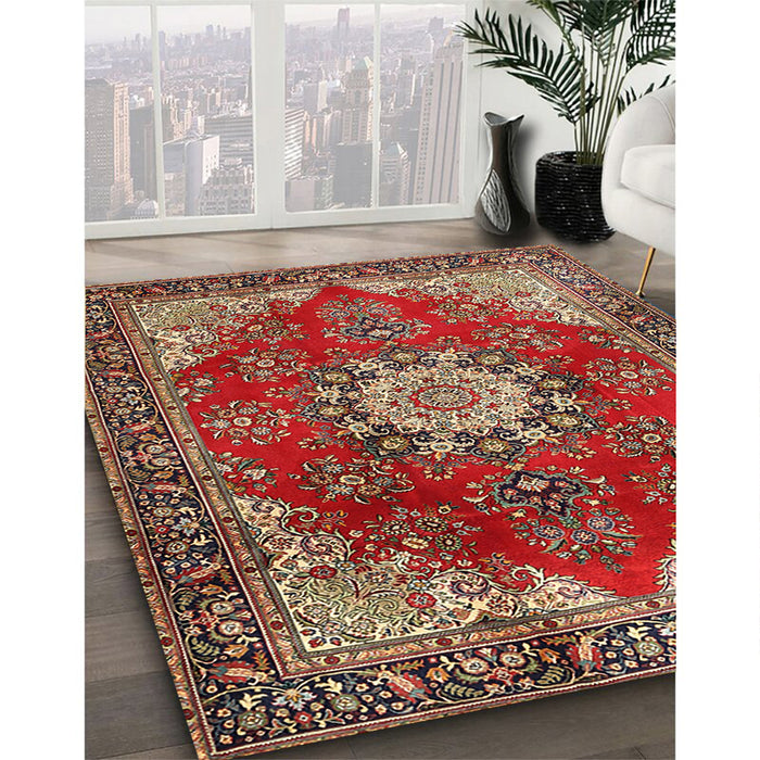 Traditional Red Persian Rug in Family Room, tr3681