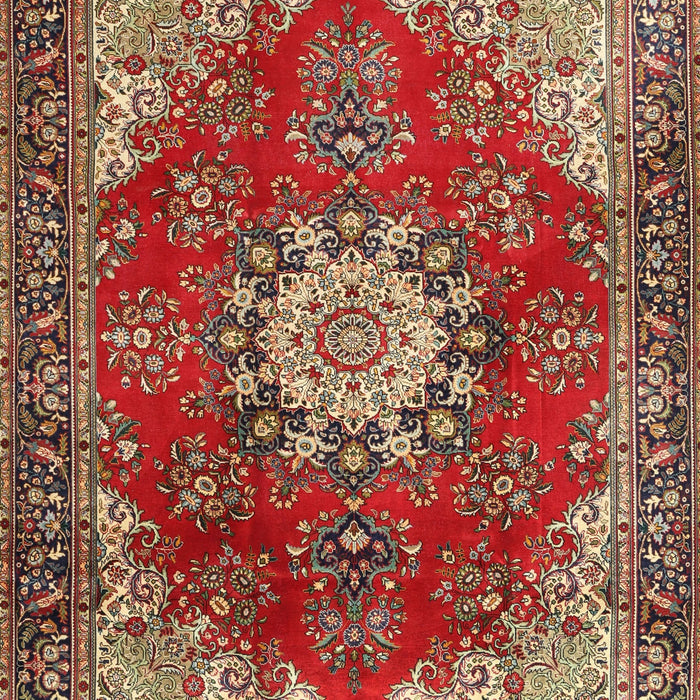 Machine Washable Traditional Tomato Red Rug, wshtr3681