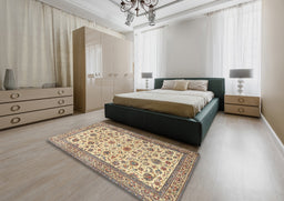 Traditional Sienna Brown Persian Rug in a Bedroom, tr3682