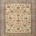 Round Machine Washable Traditional Sienna Brown Rug, wshtr3682