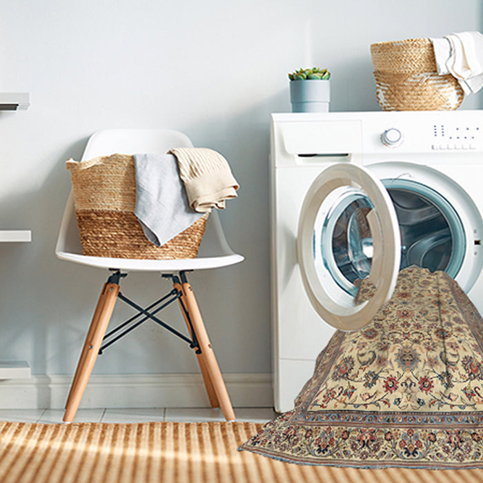 Machine Washable Traditional Sienna Brown Rug in a Washing Machine, wshtr3682