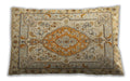 Traditional Classic Rectangular Brown Gold Lumbar Throw Pillow, 13 inch by 19 inch, lbtr3683