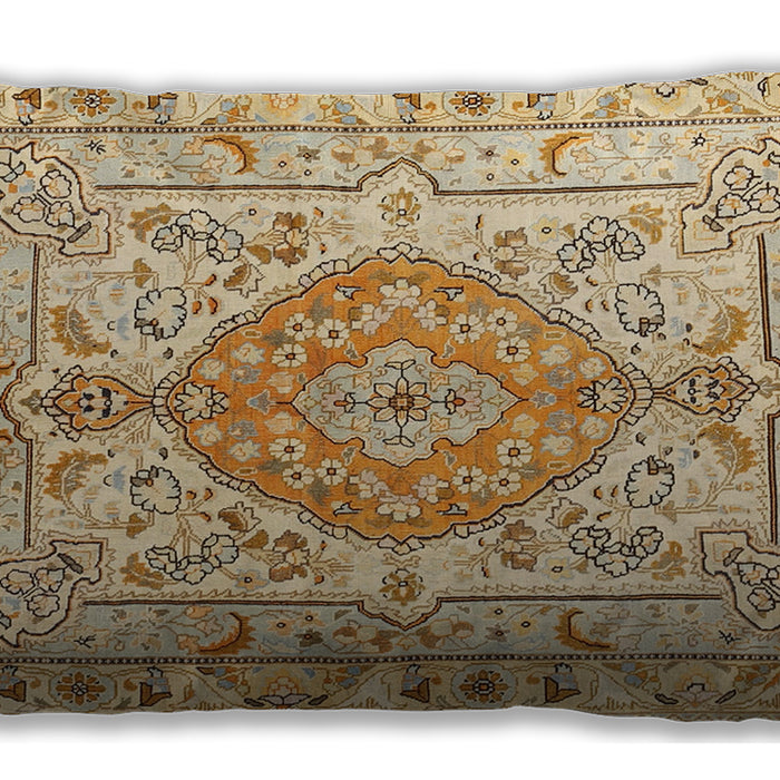 Traditional Classic Rectangular Brown Gold Lumbar Throw Pillow, 13 inch by 19 inch, lbtr3683