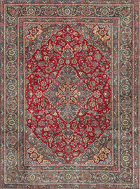 Machine Washable Traditional Brown Red Rug, wshtr3684