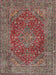 Machine Washable Traditional Brown Red Rug, wshtr3684