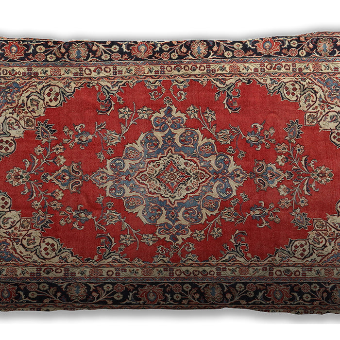 Traditional Classic Rectangular Tomato Red Lumbar Throw Pillow, 13 inch by 19 inch, lbtr3685