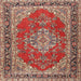 Square Traditional Red Medallion Rug, tr3685