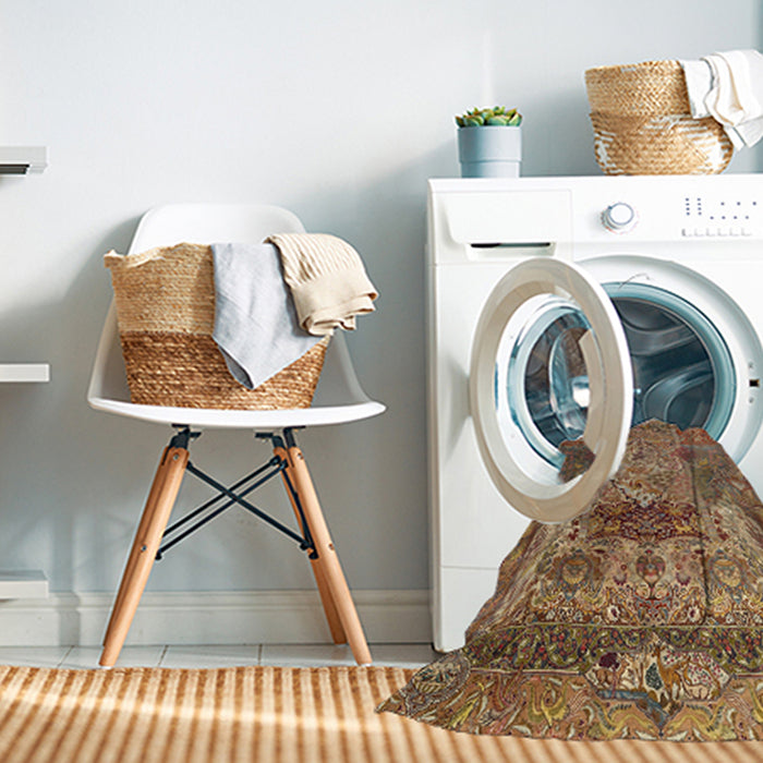 Machine Washable Traditional Dark Sienna Brown Rug in a Washing Machine, wshtr3686