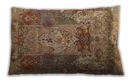 Traditional Classic Rectangular Dark Sienna Brown Lumbar Throw Pillow, 13 inch by 19 inch, lbtr3686