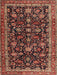 Machine Washable Traditional Orange Brown Rug, wshtr3687