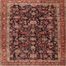 Round Machine Washable Traditional Orange Brown Rug, wshtr3687