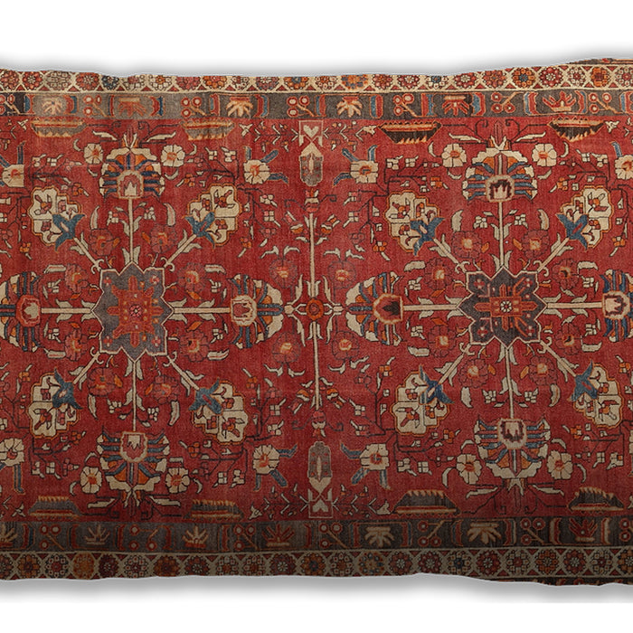 Traditional Classic Rectangular Red Lumbar Throw Pillow, 13 inch by 19 inch, lbtr3689