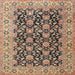 Round Machine Washable Traditional Sepia Brown Rug, wshtr3690