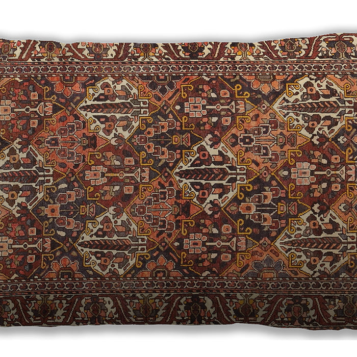 Traditional Classic Rectangular Saffron Red Lumbar Throw Pillow, 13 inch by 19 inch, lbtr3691