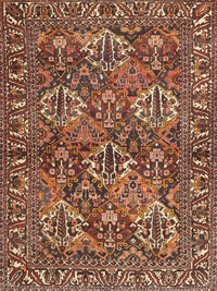 Machine Washable Traditional Saffron Red Rug, wshtr3691