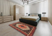 Traditional Rust Pink Persian Rug in a Bedroom, tr3692