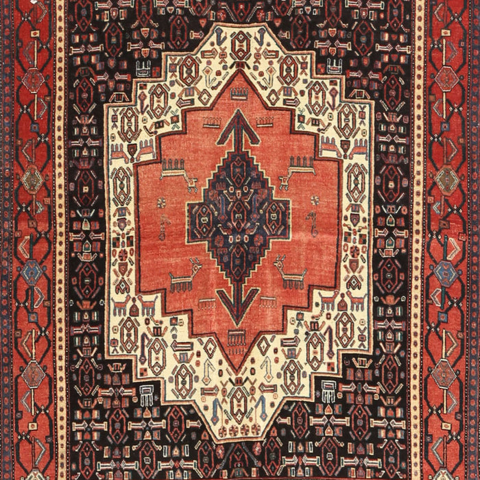 Machine Washable Traditional Rust Pink Rug, wshtr3692
