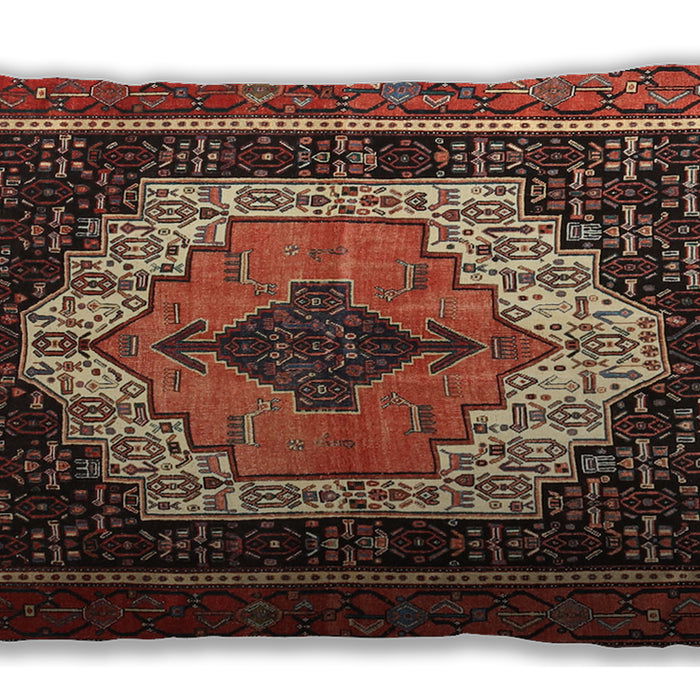 Traditional Classic Rectangular Rust Pink Lumbar Throw Pillow, 13 inch by 19 inch, lbtr3692