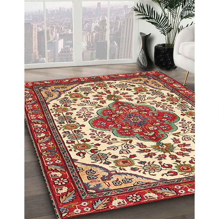 Traditional Red Persian Rug in Family Room, tr3693