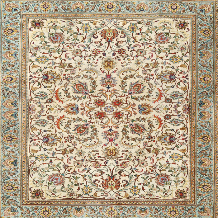 Square Traditional Khaki Gold Persian Rug, tr3694
