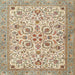 Square Traditional Khaki Gold Persian Rug, tr3694