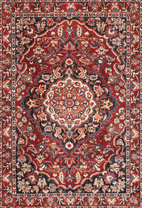 Machine Washable Traditional Tomato Red Rug, wshtr3695