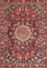 Machine Washable Traditional Tomato Red Rug, wshtr3695