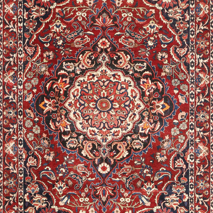 Machine Washable Traditional Tomato Red Rug, wshtr3695