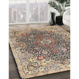Traditional Reddish Brown Persian Rug in Family Room, tr3696
