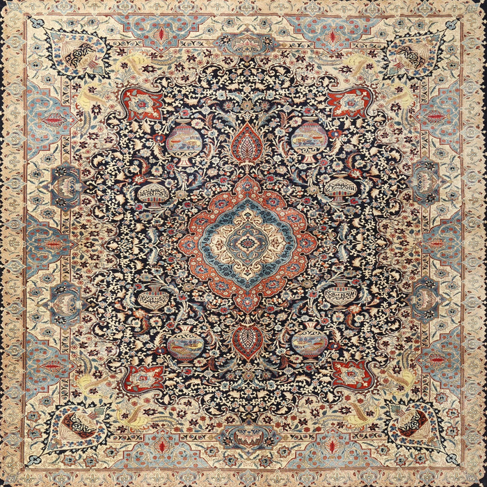 Square Traditional Reddish Brown Persian Rug, tr3696
